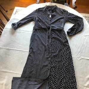 Vero Moda Maxi Button Down Shirt Dress- Tie Waist